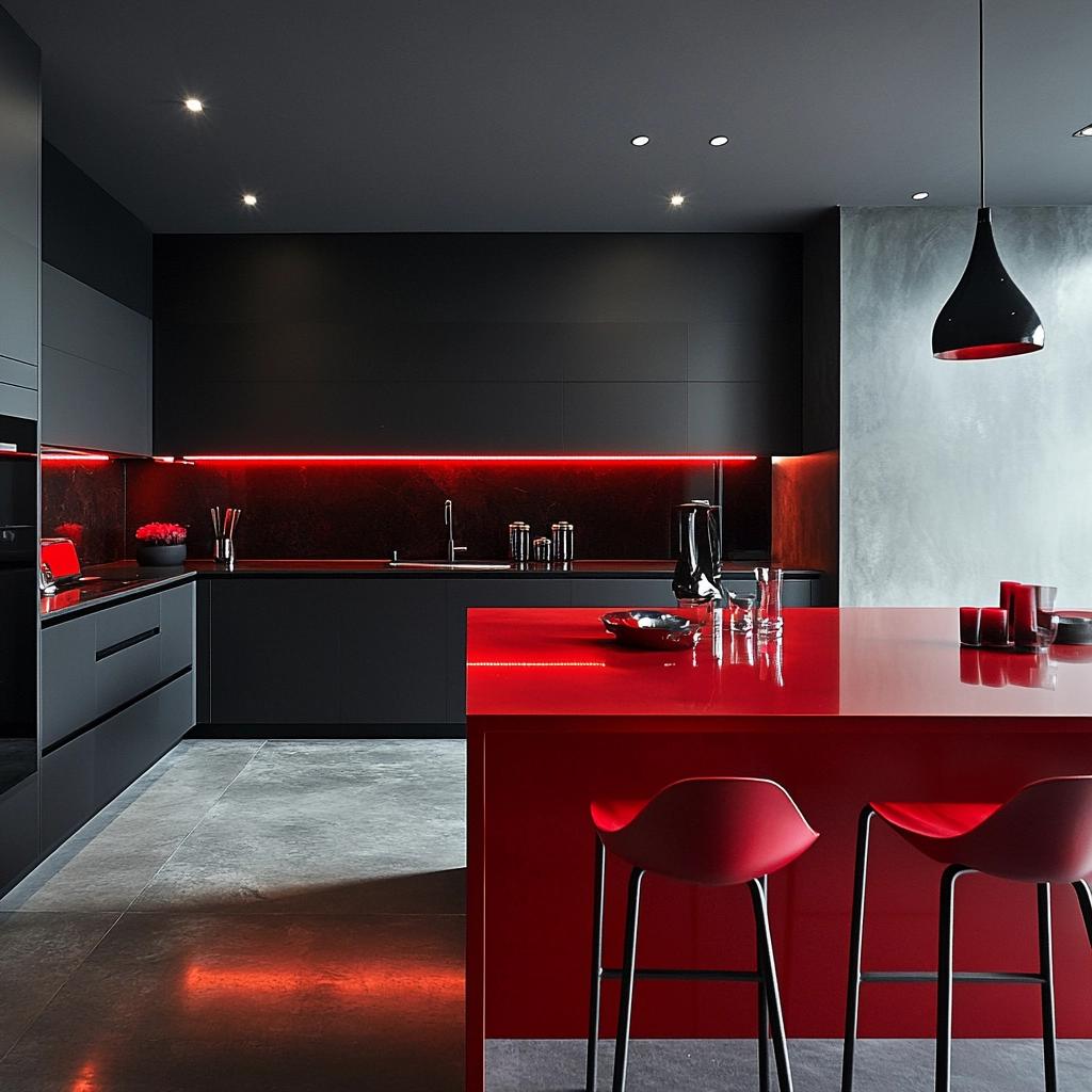 6 Formas Criativas de Decorar sua Cozinha Vermelha e Preta