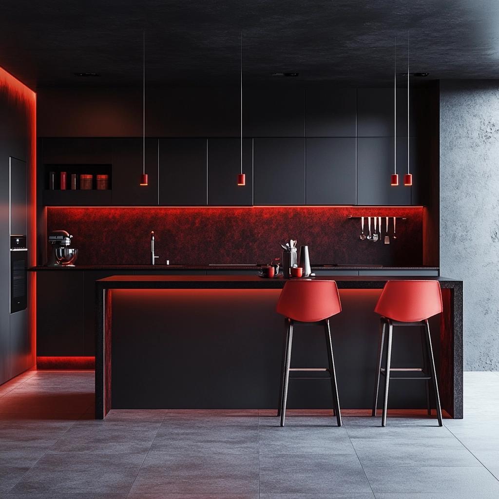 6 Formas Criativas de Decorar sua Cozinha Vermelha e Preta