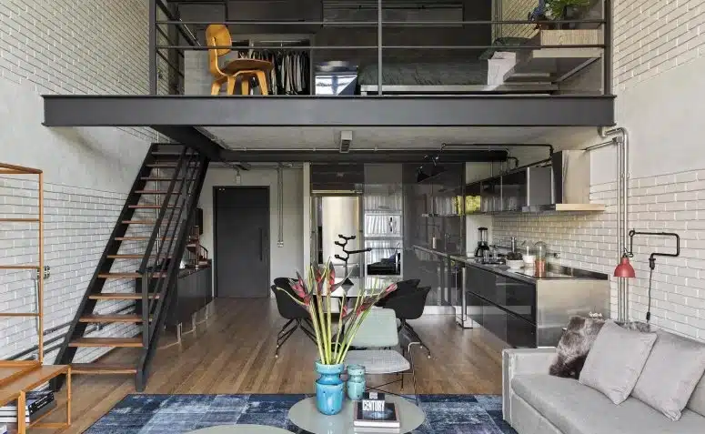 Discovering the Loft: An Inspiring Concept of Living 3 Imagem de um loft com decoração contemporânea e espaços integrados.