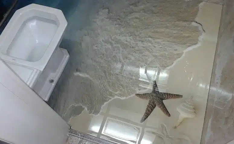 Imagem ilustrativa do piso 3D com adesivo em porcelanato líquido