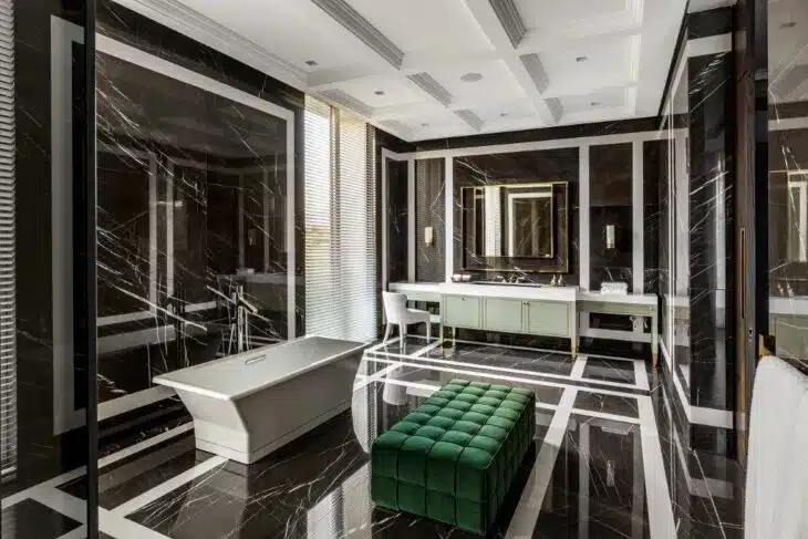 50 Striking Black and White Floor Designs for Your Space 5 Foto de piso preto e branco 2 - 2