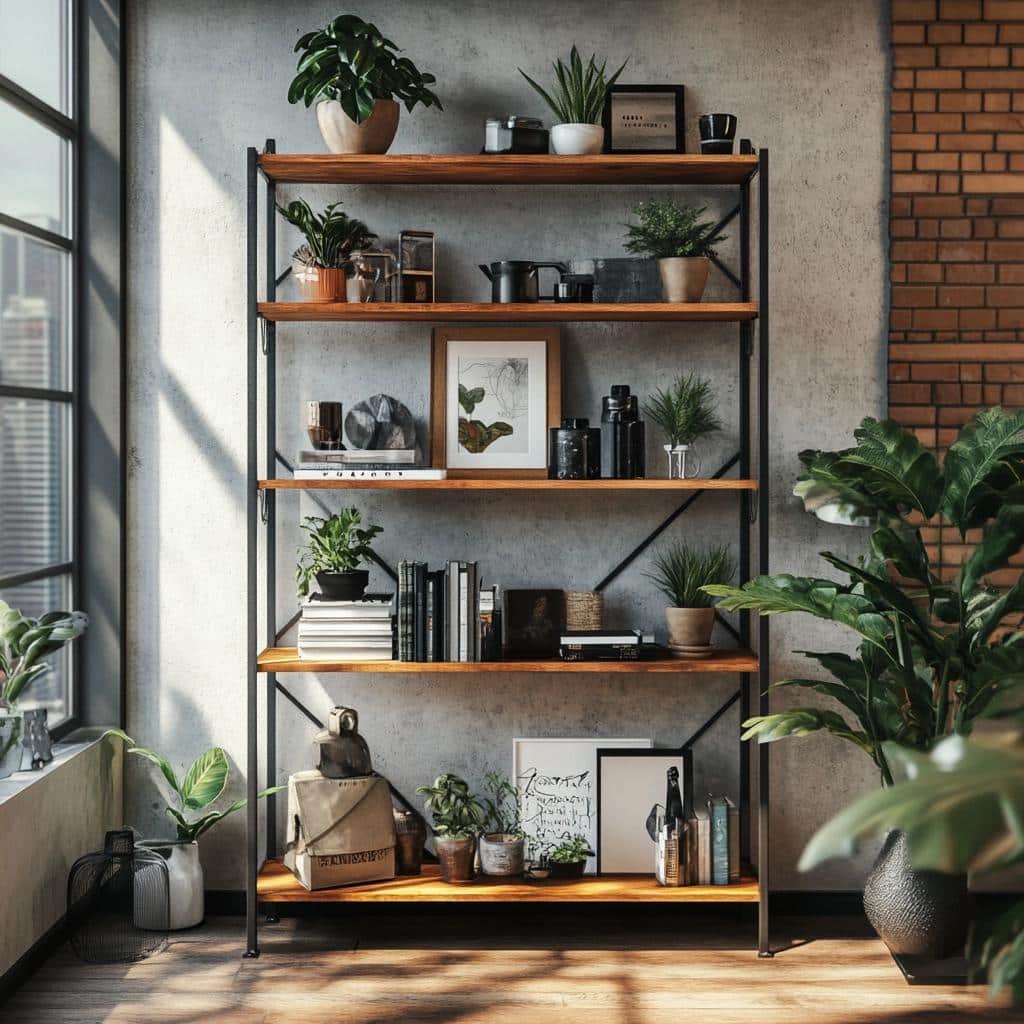 40 Industrial Shelf Ideas for Stunning Decoration 1 40 Fotos de Prateleira Industrial para uma Decoração Surpreendente