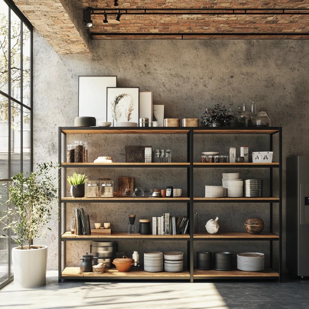 40 Industrial Shelf Ideas for Stunning Decoration 8 40 Fotos de Prateleira Industrial para uma Decoração Surpreendente