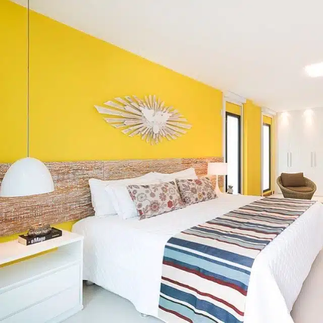 60 Yellow Bedroom Models to Create a Cozy Atmosphere 5 Jefi Zavarize | Arquiteta