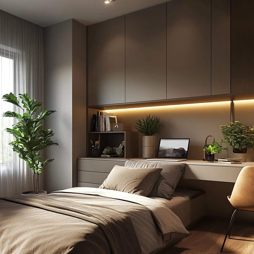 60 Modern and Stylish Bedroom Office Ideas 4 6 Opções Modernas e Estilosas de Quarto com Escritório