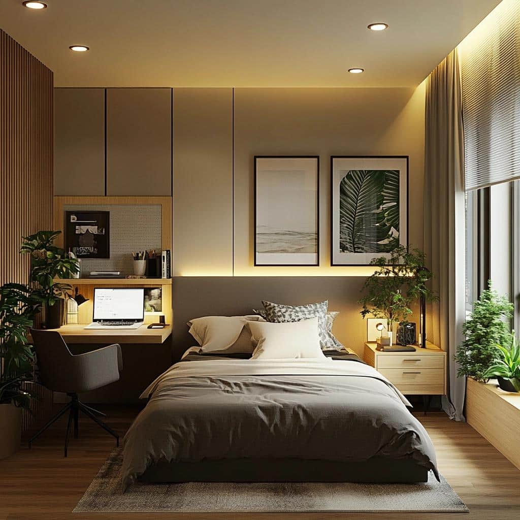 60 Modern and Stylish Bedroom Office Ideas 6 6 Opções Modernas e Estilosas de Quarto com Escritório