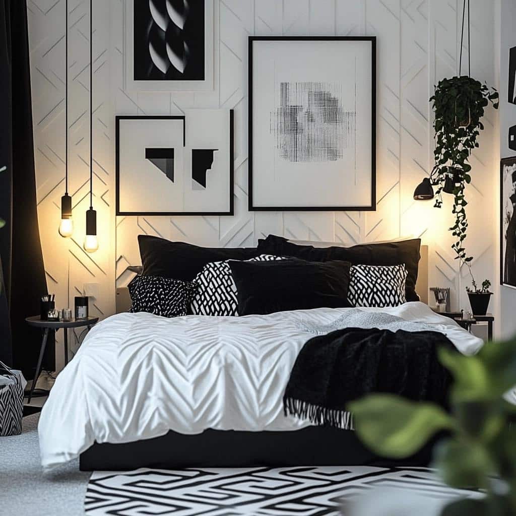 70 Ideias Não Básicas para Quartos Preto e Branco