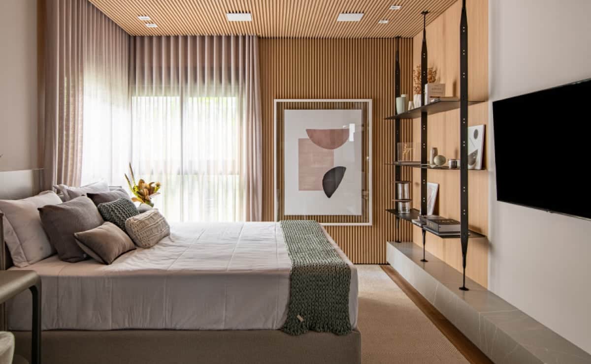 Foto de quarto moderno decorado.