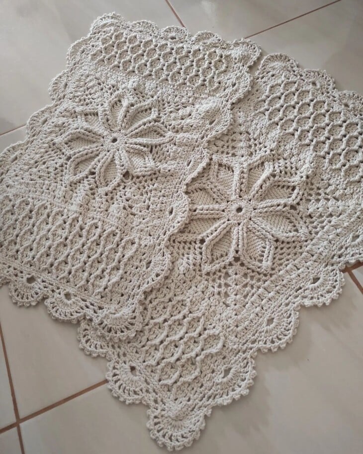 90 Rectangular Crochet Rug Designs and Tutorials for Your Home 2 Foto de tapete de crochê retangular x5.