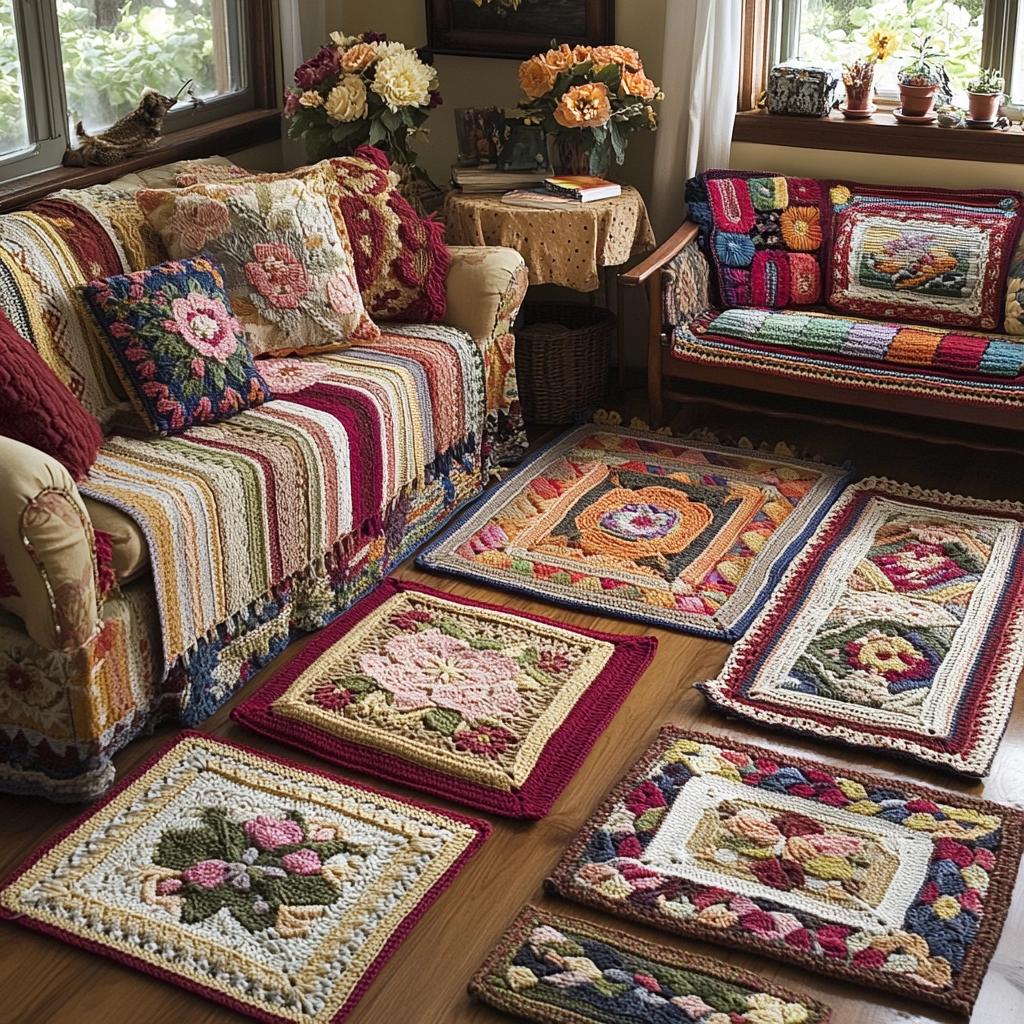 90 Rectangular Crochet Rug Designs and Tutorials for Your Home 8 Tapete de crochê retangular: 90 modelos e tutoriais para sua casa