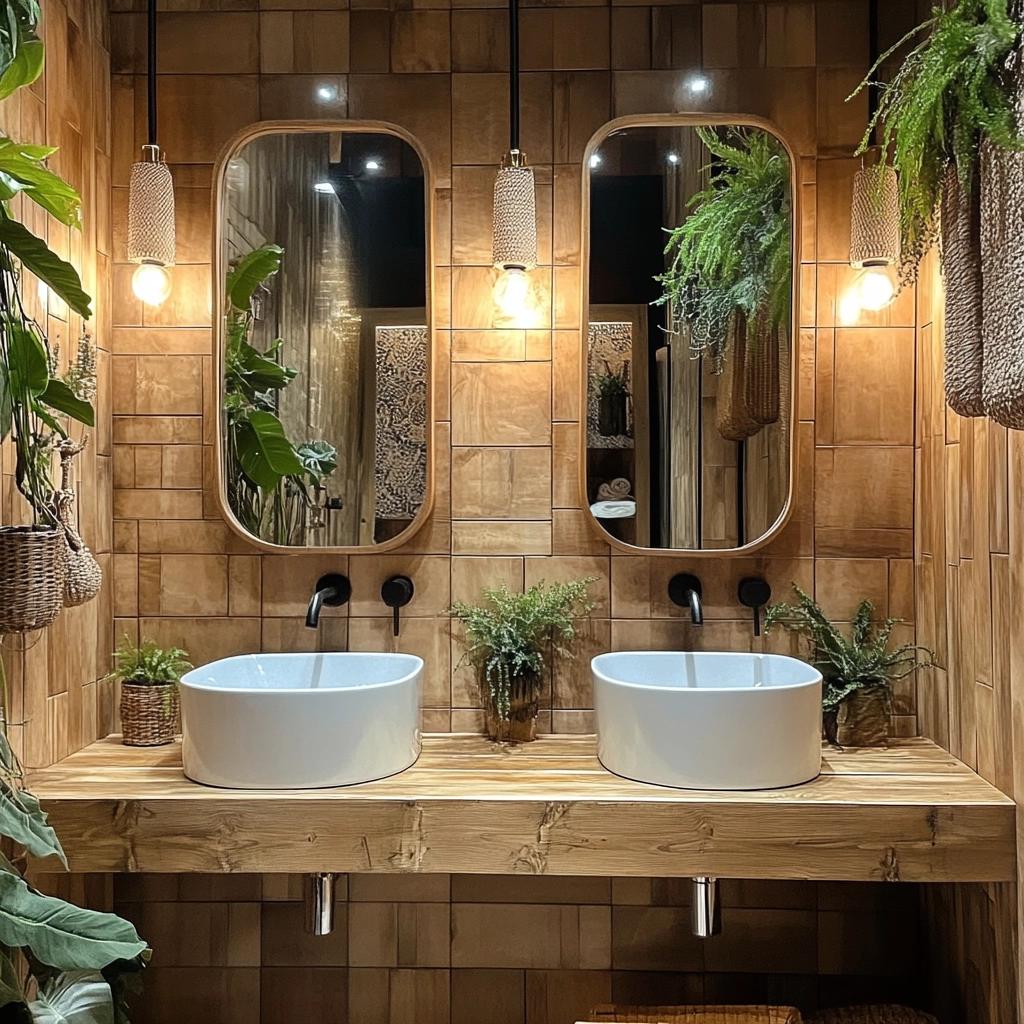 Wood-Themed Bathroom: 60 Ideas to Transform Your Space 4 Banheiros Amadeirados: 60 Ideias Criativas