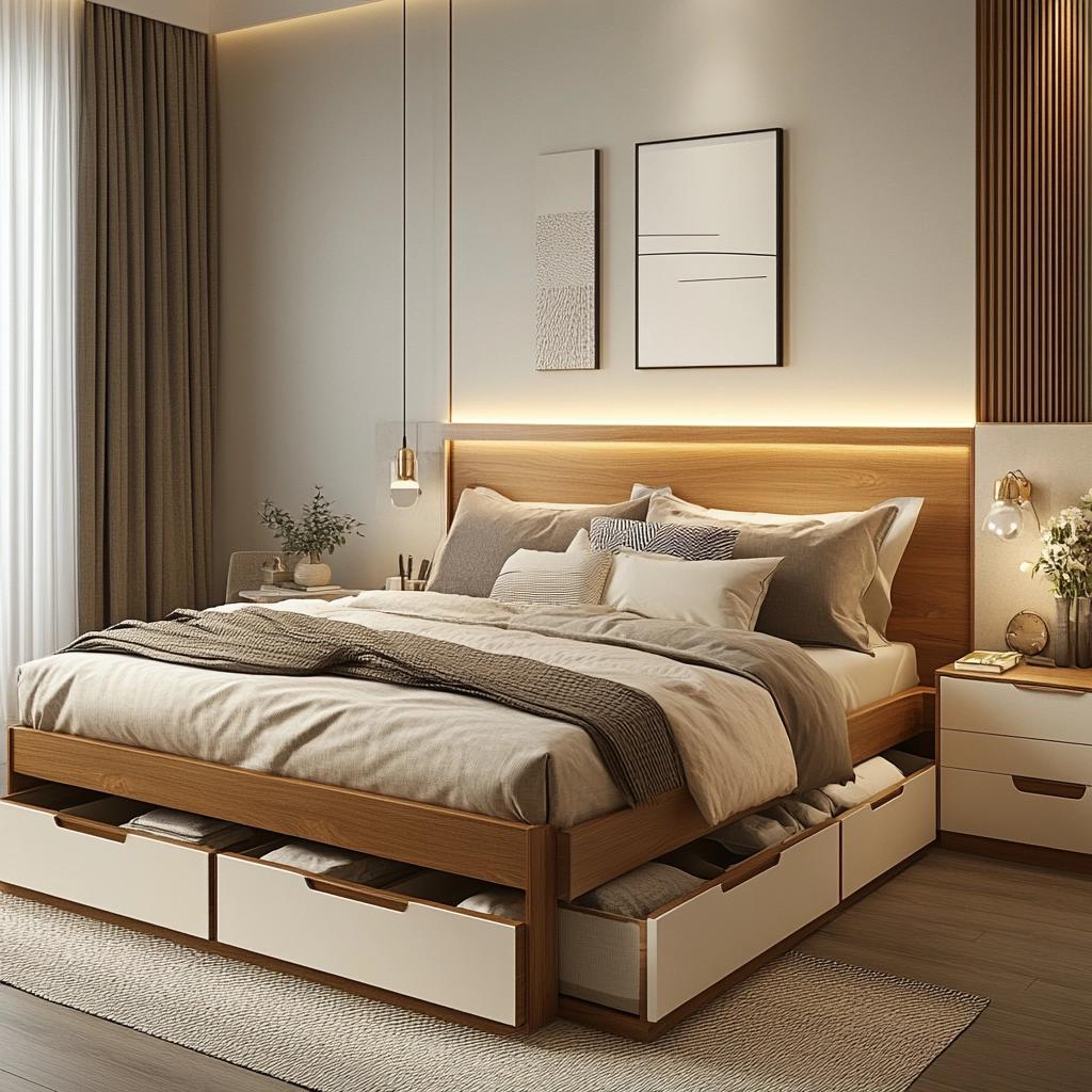 Cama com Gavetas: 50 Inspirações para Espaços Reduzidos