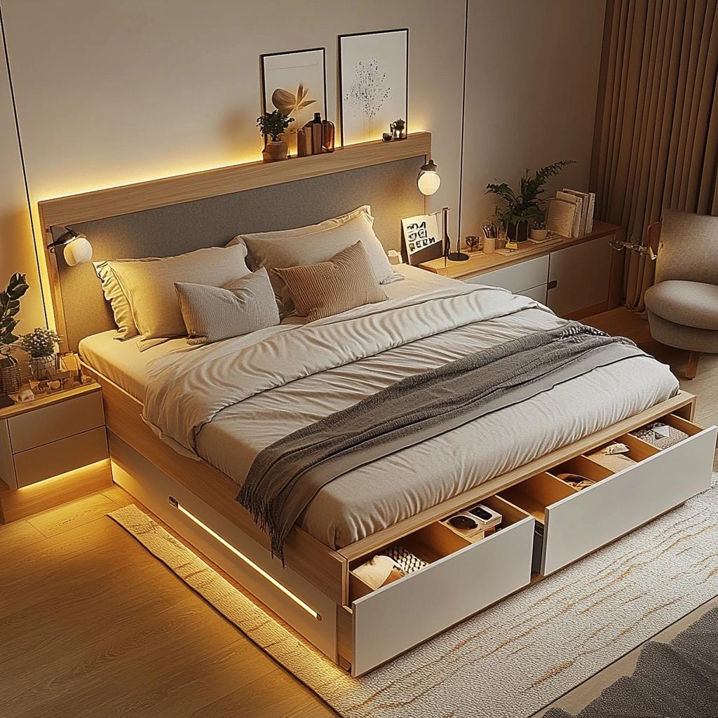 Cama com Gavetas: 50 Inspirações para Espaços Reduzidos