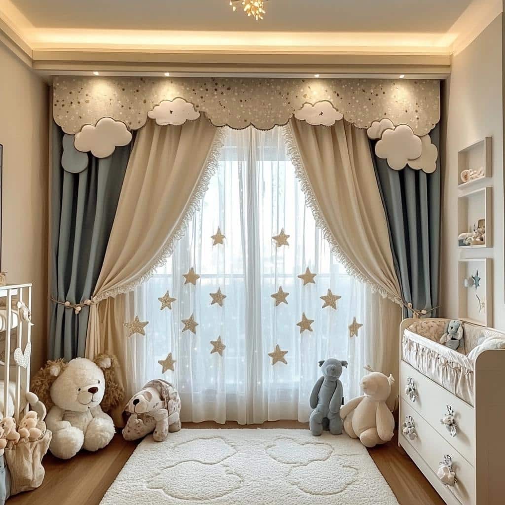 60 Ideias de Cortinas para Quarto de Bebê