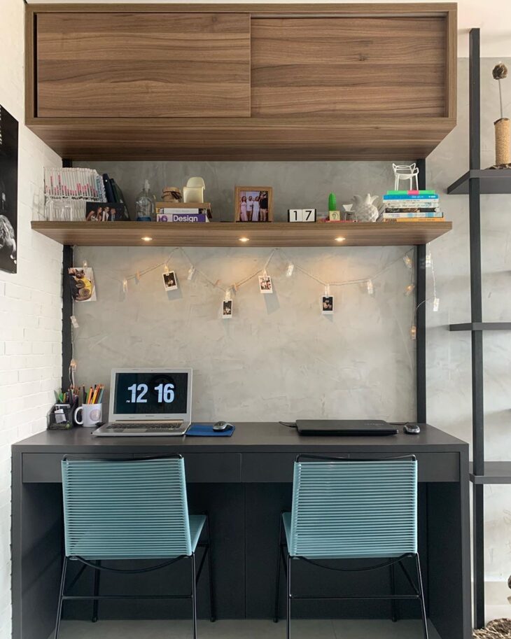 60 Models of Black Desks to Personalize Your Home Office 5 Foto de escrivaninha preta 1 - 1