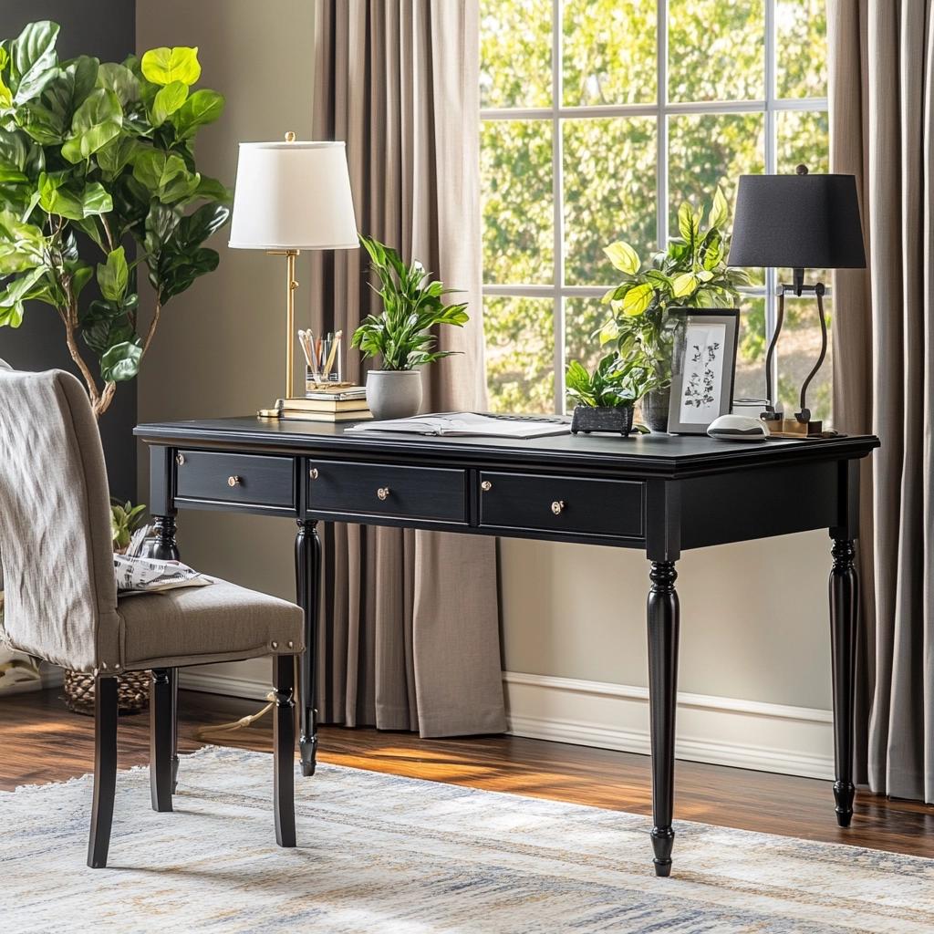 60 Models of Black Desks to Personalize Your Home Office 1 Escrivaninha Preta: 60 Modelos que Transformam Seu Home Office