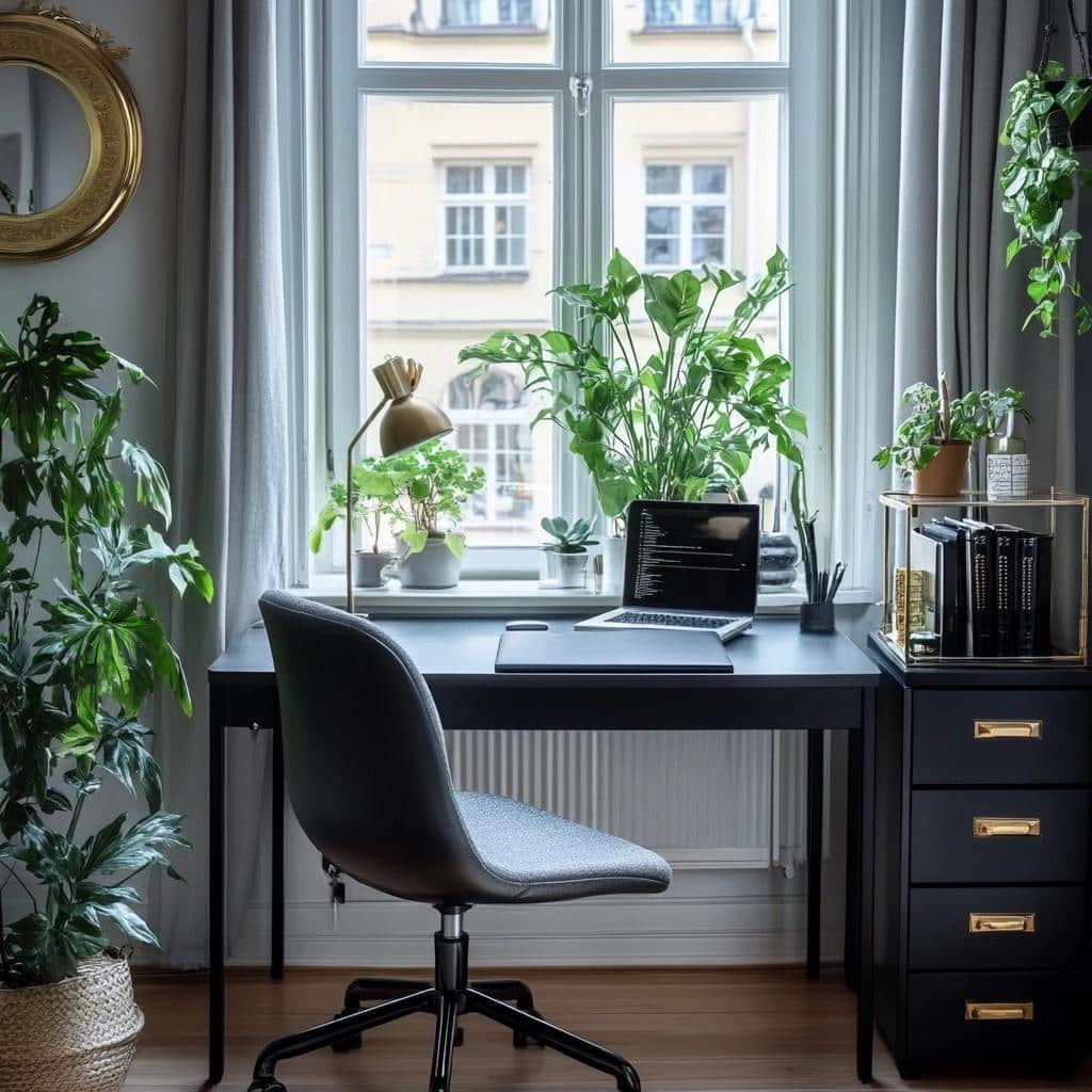 60 Models of Black Desks to Personalize Your Home Office 4 Escrivaninha Preta: 60 Modelos que Transformam Seu Home Office