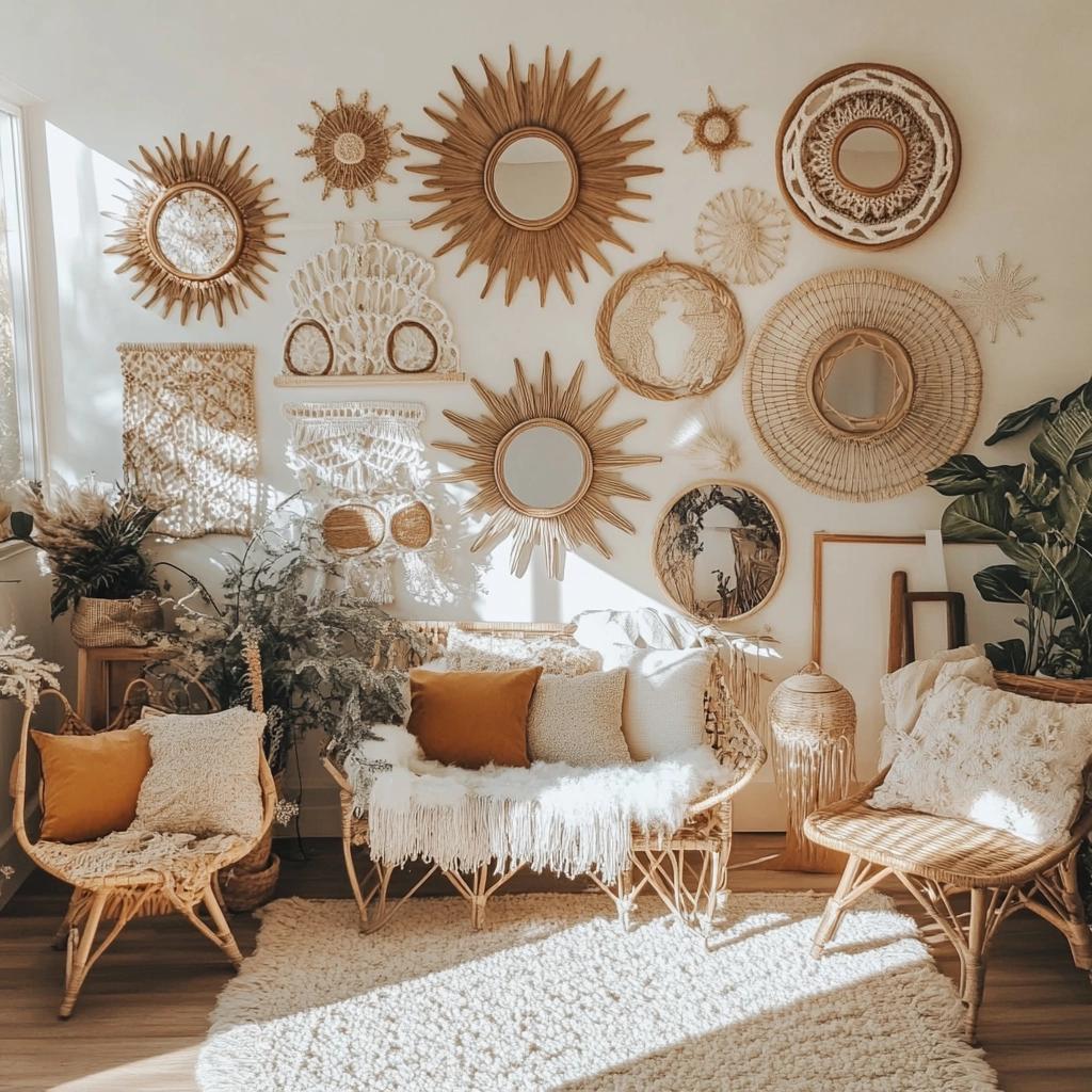 30 Sun Mirror Designs to Brighten and Decorate Your Space 1 30 Modelos de Espelho Sol para Decorar e Iluminar o Ambiente