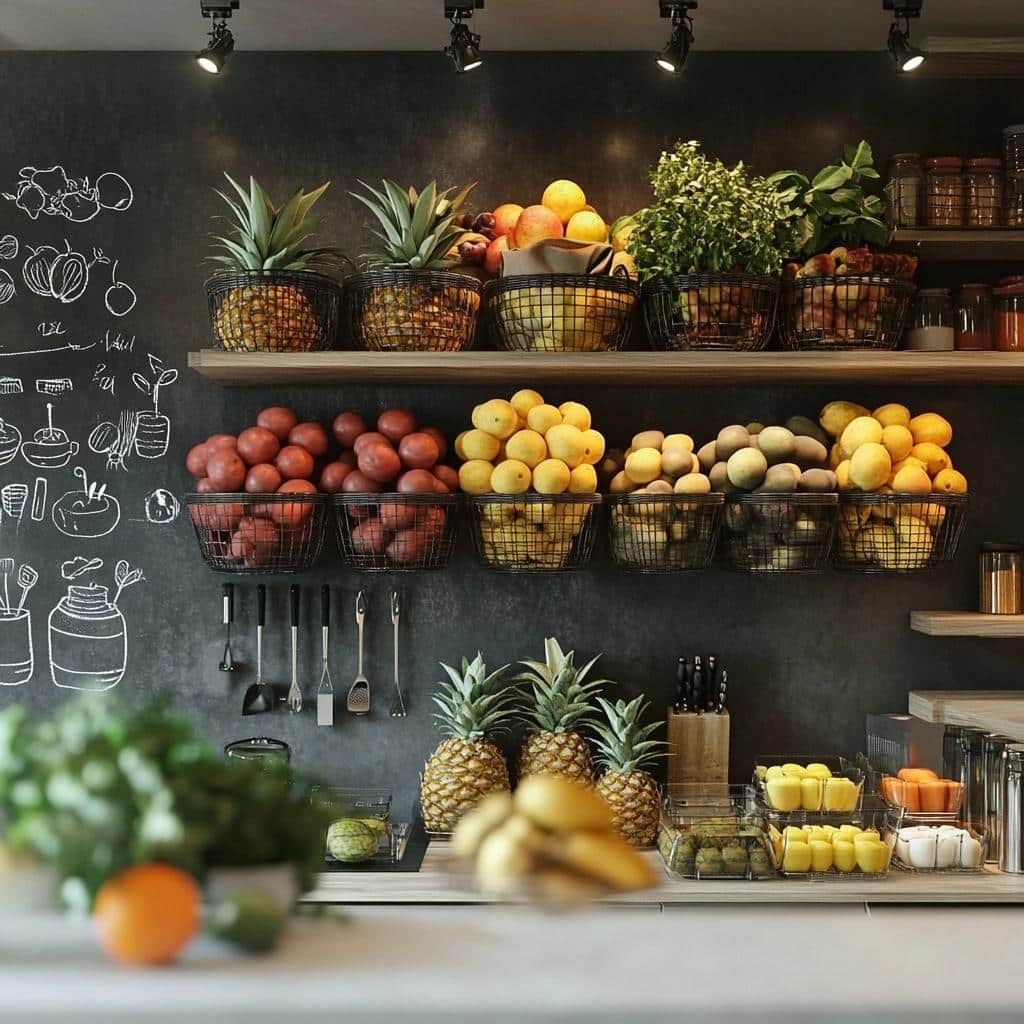 Wall-Mounted Fruit Bowl: Enhance Your Kitchen Decor with Freshness 6 Fruteira de parede: exiba a beleza das frutas na decoração