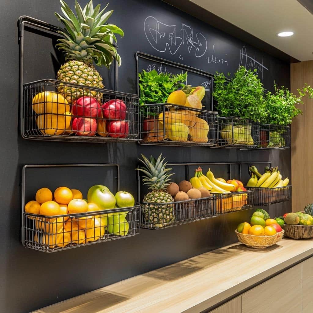 Wall-Mounted Fruit Bowl: Enhance Your Kitchen Decor with Freshness 8 Fruteira de parede: exiba a beleza das frutas na decoração