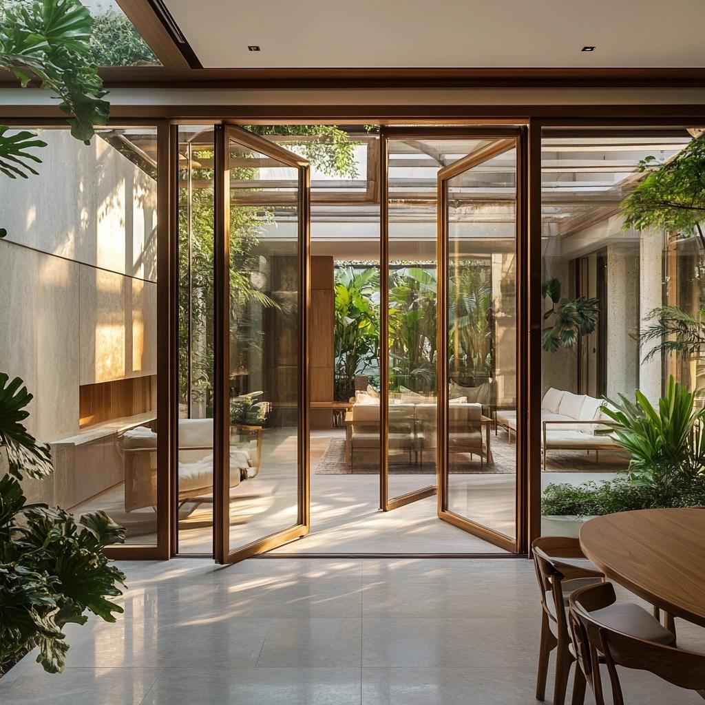 50 Stunning Photos Showcasing the Versatility of Glass Accordion Doors 6 Versatilidade e Estilo da Porta Camarão de Vidro: 50 Ideias para Você