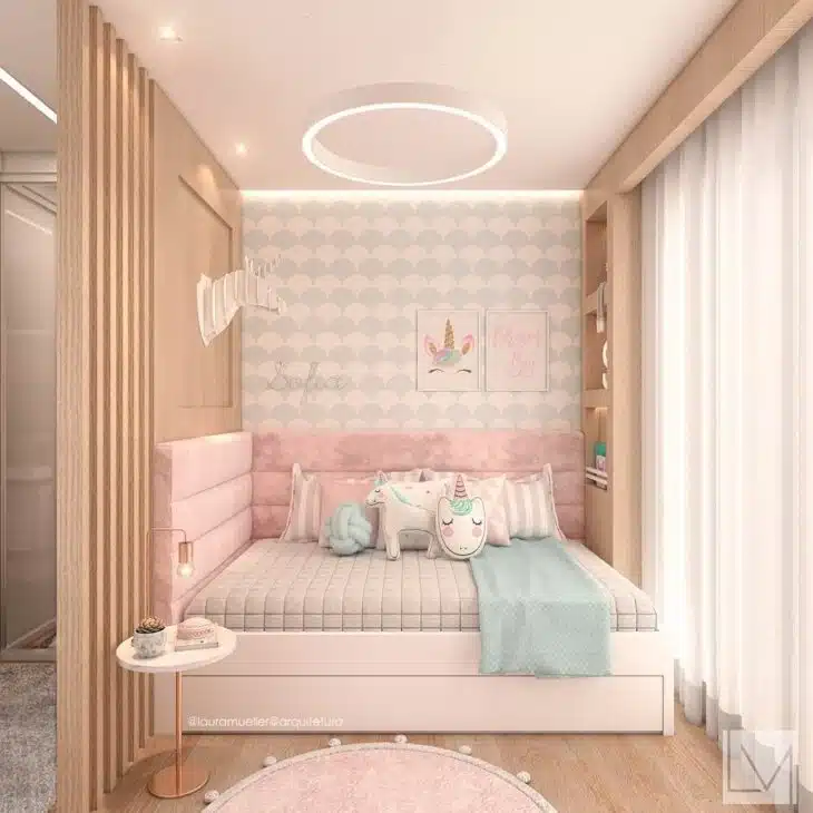 quarto de unicórnio com detalhes fofos