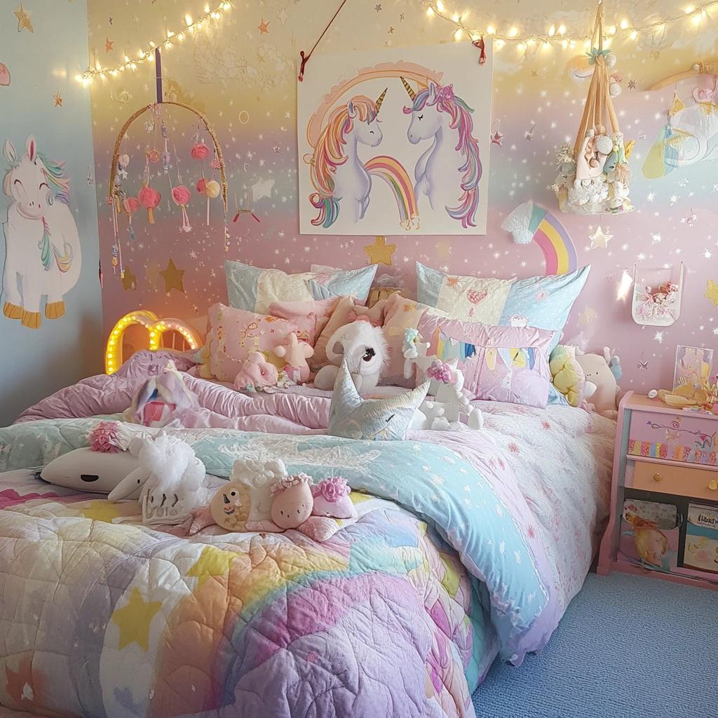 Unicorn Room: A Magical Space Transformation Guide 1 Como Decorar um Quarto de Unicórnio: Ideias e Inspirações
