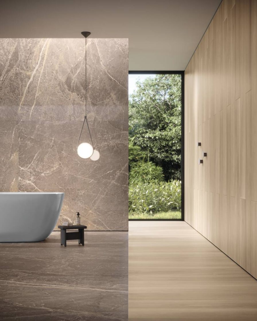 Em opções natural e polido, Or de Cacau é mármore marrom e elegante