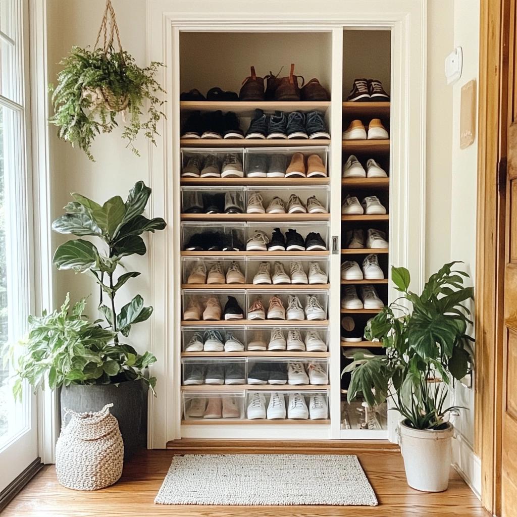 Door Shoe Rack: Creative Inspirations for Your Home 4 Inspiração para Sapateiras de Porta: Estilo e Organização
