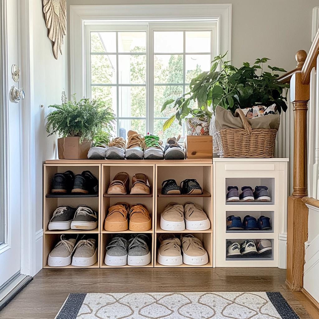 Door Shoe Rack: Creative Inspirations for Your Home 6 Inspiração para Sapateiras de Porta: Estilo e Organização