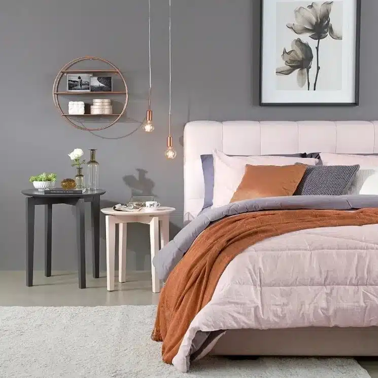 85 Beautiful Rug Models to Bring More Comfort to Your Bedroom 9 Tapete moderno que se destaca no ambiente.