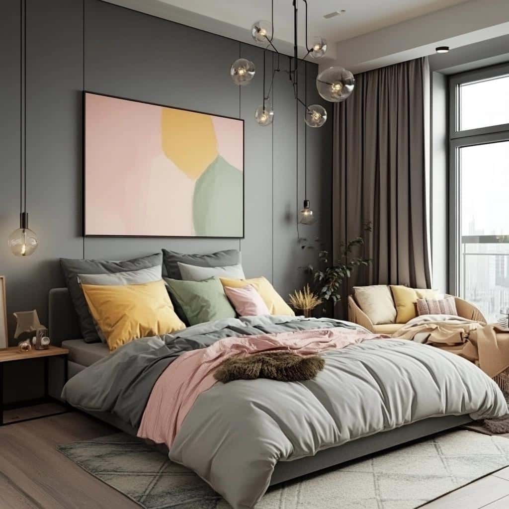 Elegant Gray Bedroom: 12 Stylish Ideas to Transform Your Space 8 QUARTO CINZA: 12 IDEIAS PARA RENOVAR SEU ESPAÇO