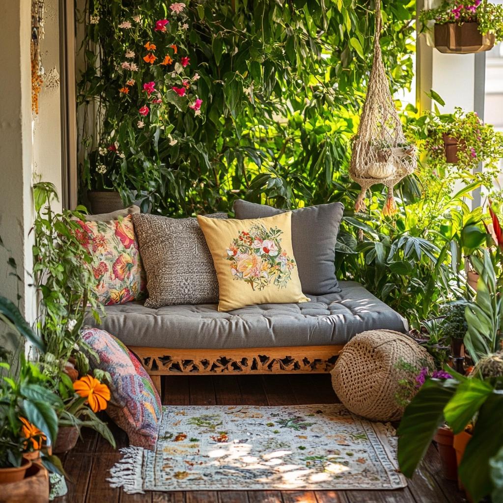 30 Beautiful and Cozy Bench Ideas for Your Balcony 6 30 Opções de Banco para Varanda que São Lindos e Aconchegantes