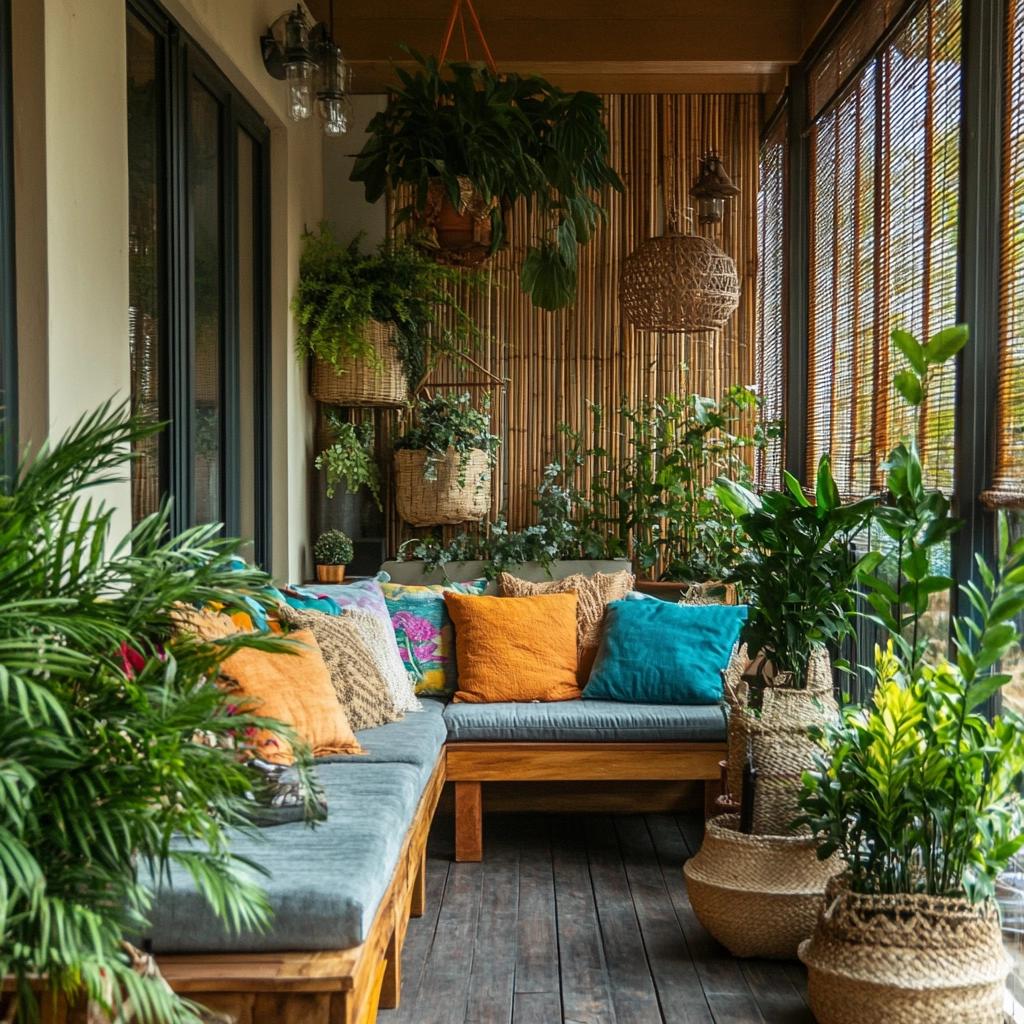 30 Beautiful and Cozy Bench Ideas for Your Balcony 8 30 Opções de Banco para Varanda que São Lindos e Aconchegantes