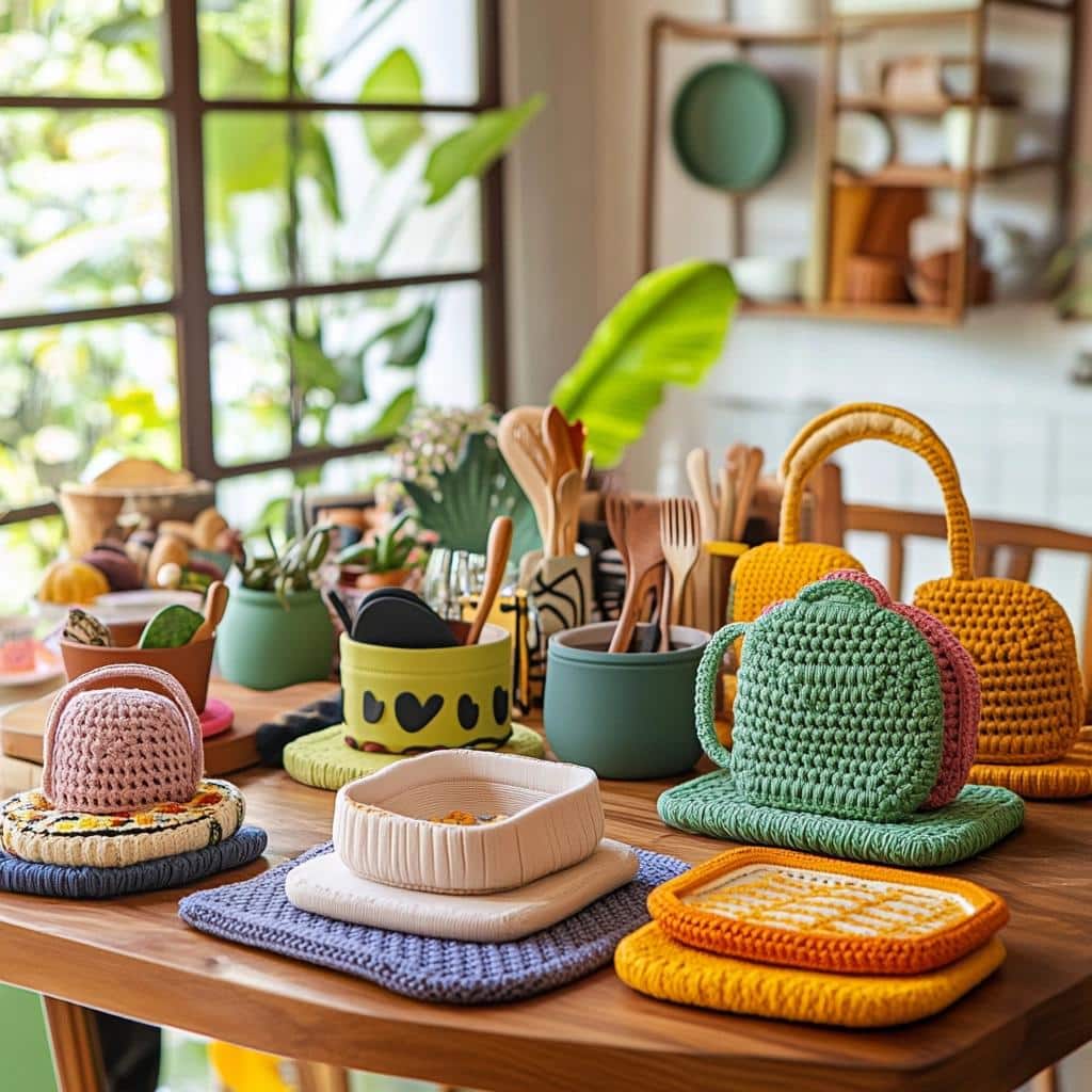 30 Stylish Trivet Designs: How to Make and Where to Buy 4 Descanso de Panela: 30 Modelos e Dicas de Como Fazer