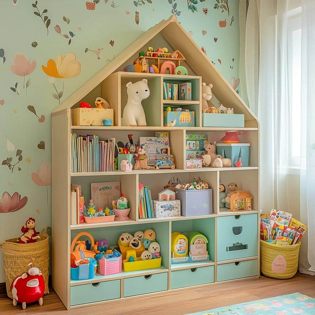75 Creative Ways to Organize Playtime with a Toy Shelf 4 Estante para brinquedos: 75 formas de brincar sem bagunçar