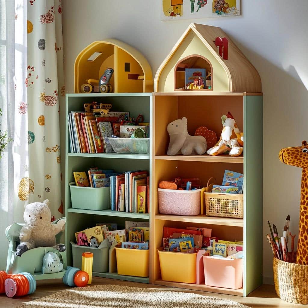 75 Creative Ways to Organize Playtime with a Toy Shelf 6 Estante para brinquedos: 75 formas de brincar sem bagunçar