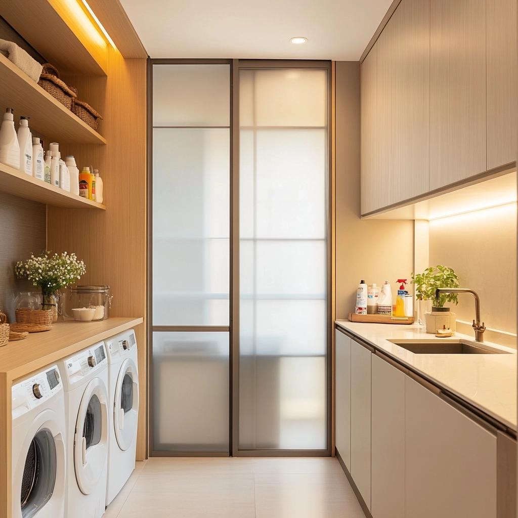 15 Ideas to Separate the Kitchen from the Laundry Room 1 6 Ideias Para Separar a Cozinha da Lavanderia em Apartamentos