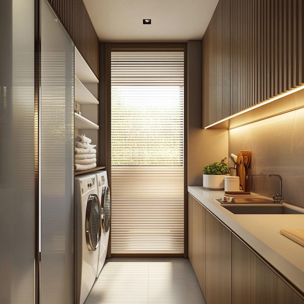 15 Ideas to Separate the Kitchen from the Laundry Room 8 6 Ideias Para Separar a Cozinha da Lavanderia em Apartamentos