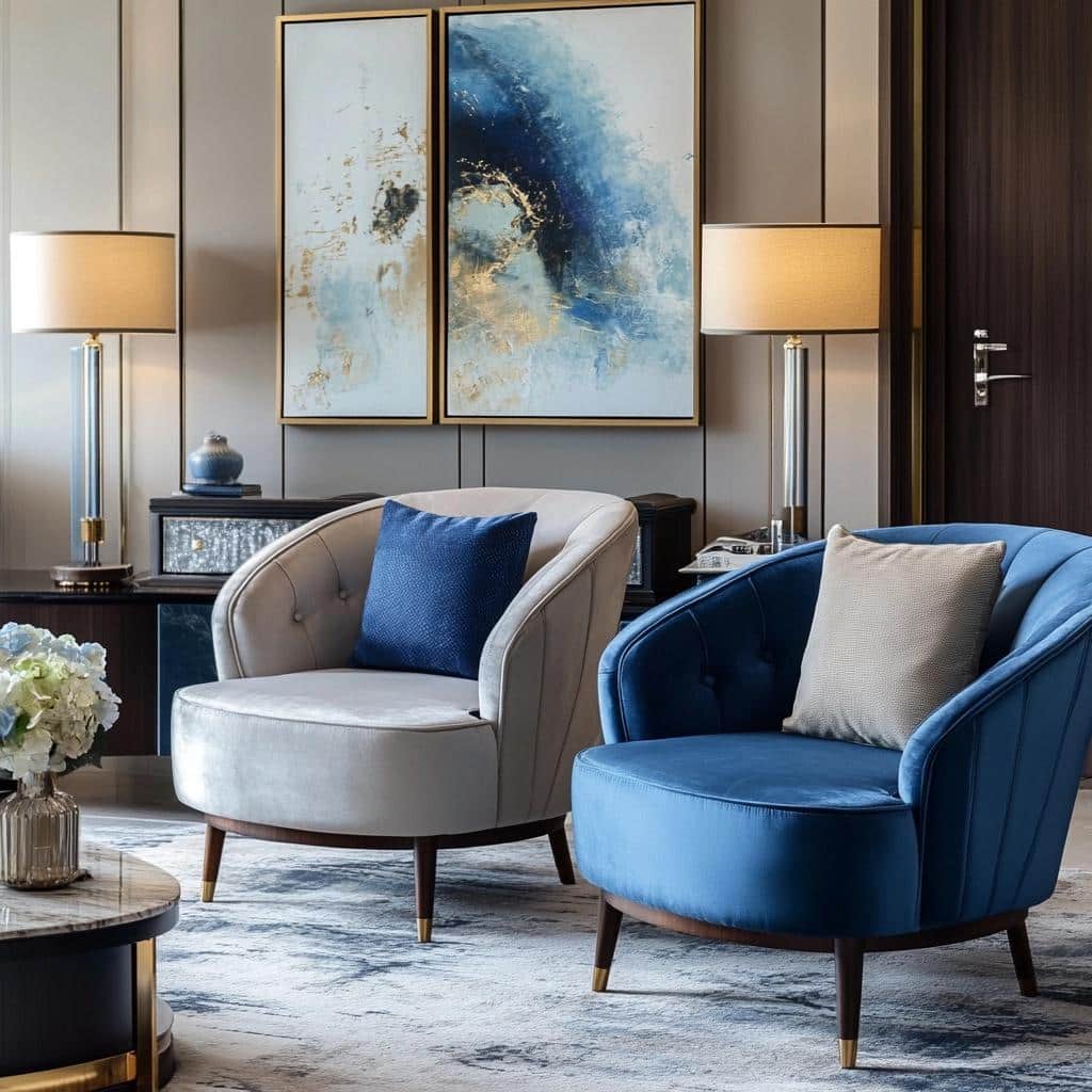 65 Stunning Blue Chair Designs to Enhance Your Home Decor 4 65 Modelos de Poltrona Azul para Ampliar o Conforto na Decoração