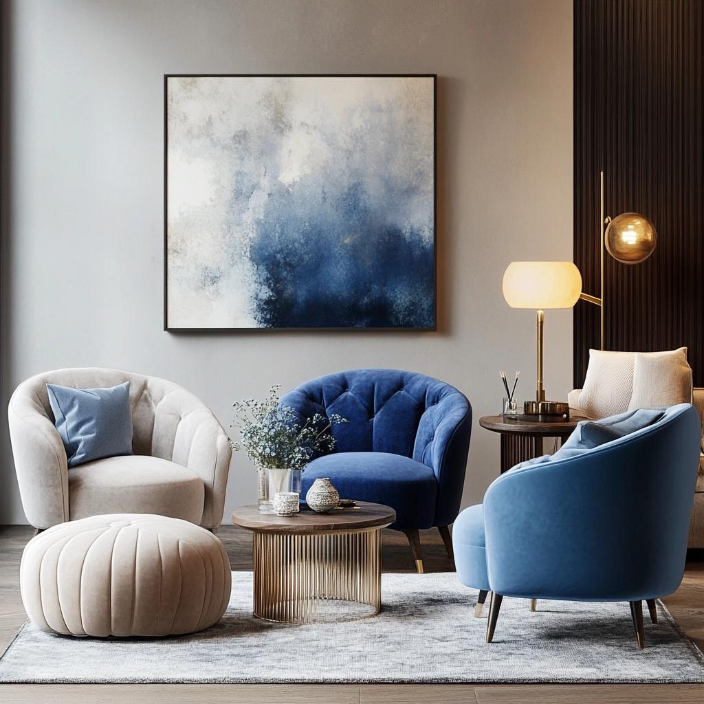 65 Stunning Blue Chair Designs to Enhance Your Home Decor 6 65 Modelos de Poltrona Azul para Ampliar o Conforto na Decoração
