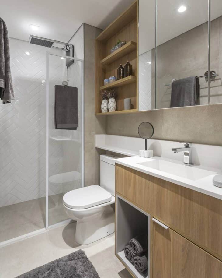 Beige Porcelain Tiles: 70 Inspiring Ideas for Any Room 7 Porcelanato bege em ambiente menor