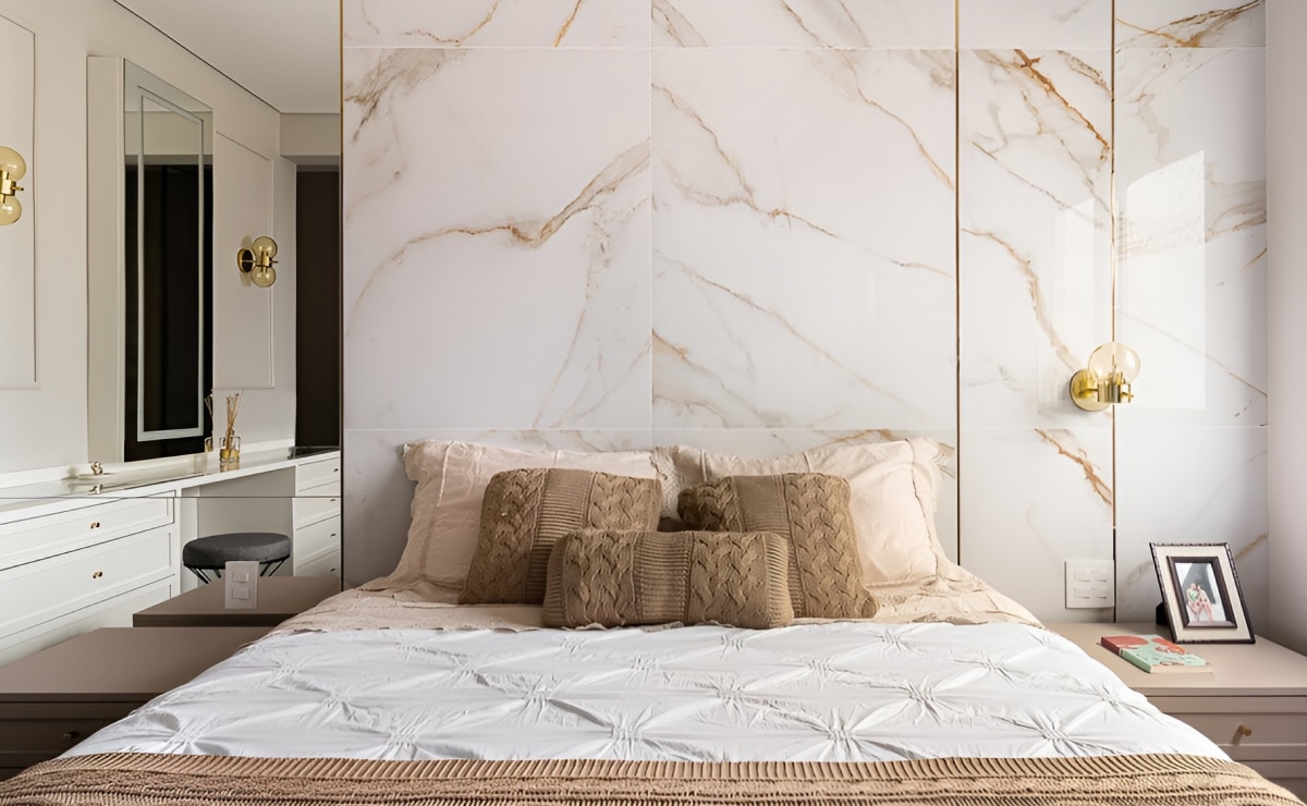 Porcelanato marmorizado: peça elegante para decoração.