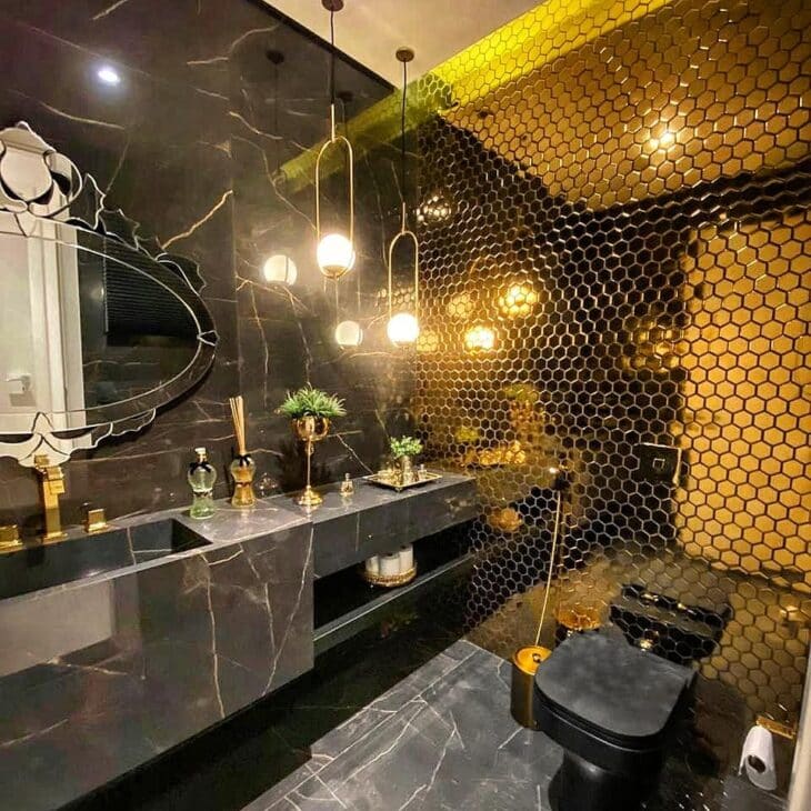 45 Sophisticated Spaces with Black Porcelain Tile 2 Opções com texturas incríveis.