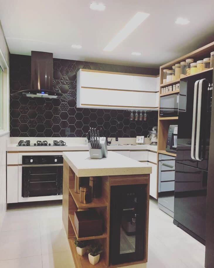 Revestimento para cozinha com toque moderno e sofisticado.