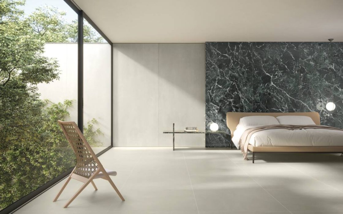 Porcelanato que reproduz concreto é mais prático e fácil de limpar (Projeto: Portobello)