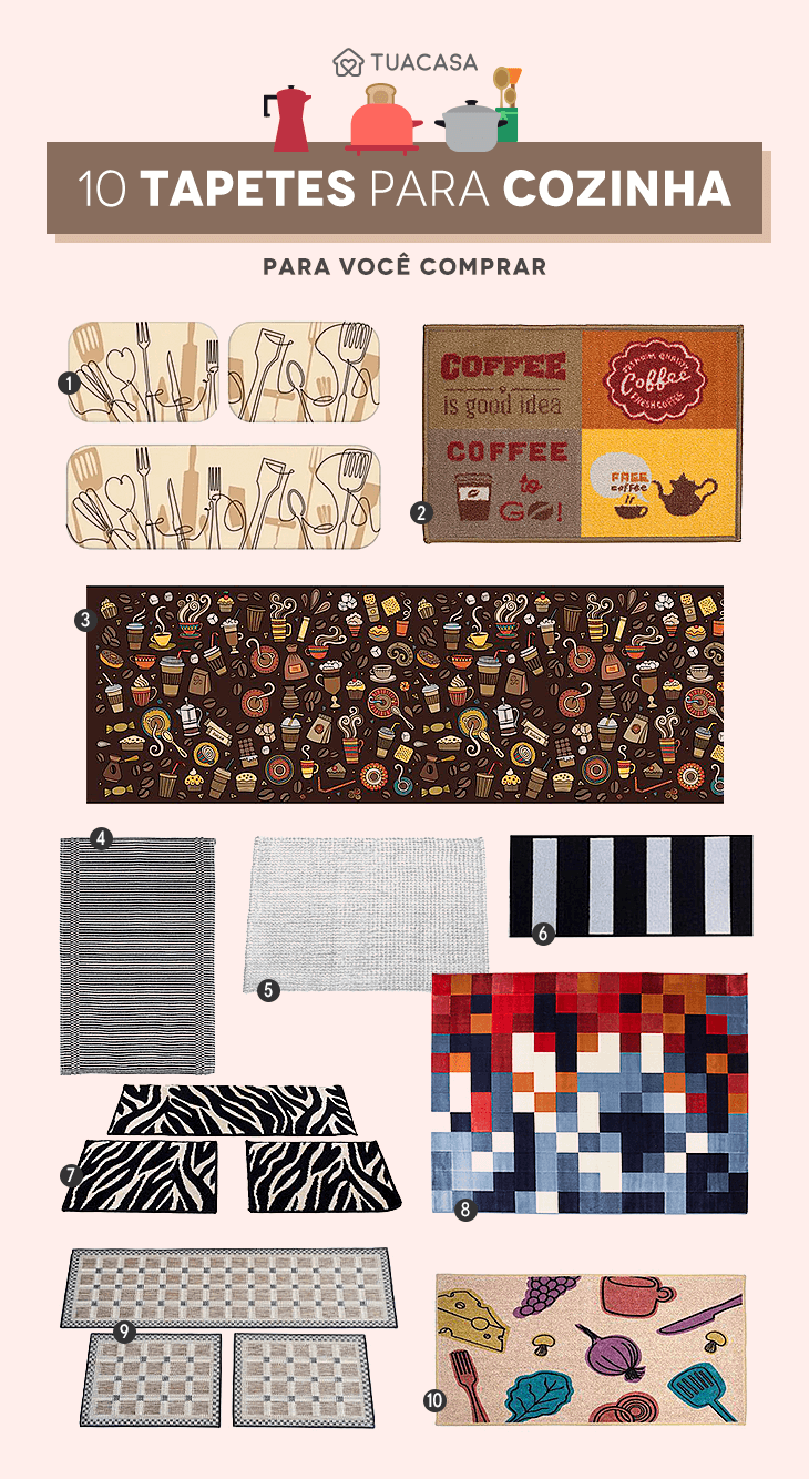 Kitchen Rugs: Where to Buy and 50 Inspiring Models 5 Tapete de cozinha bordado à mão, proporcionando um toque exclusivo e artesanal.