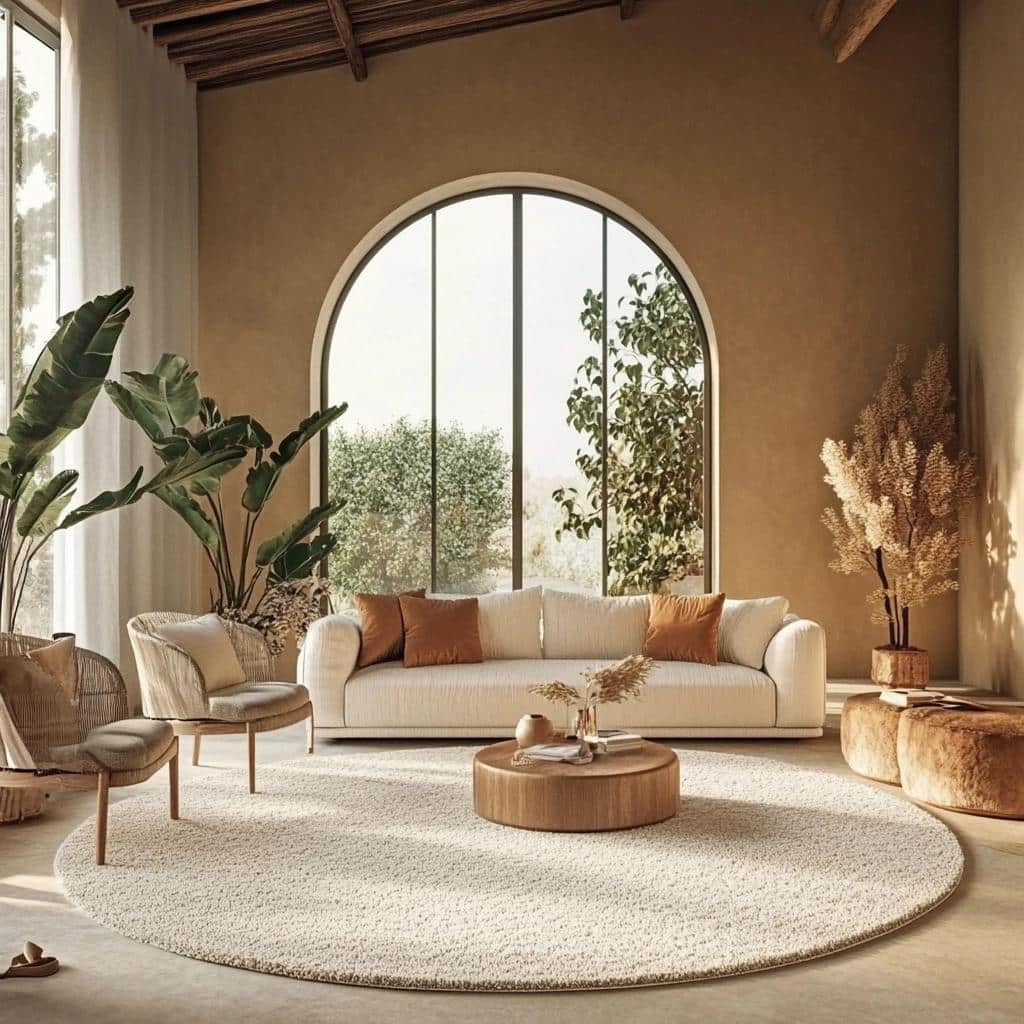 6 Inspirações de Tapete Redondo para Sala e Como Usá-los na Decoração