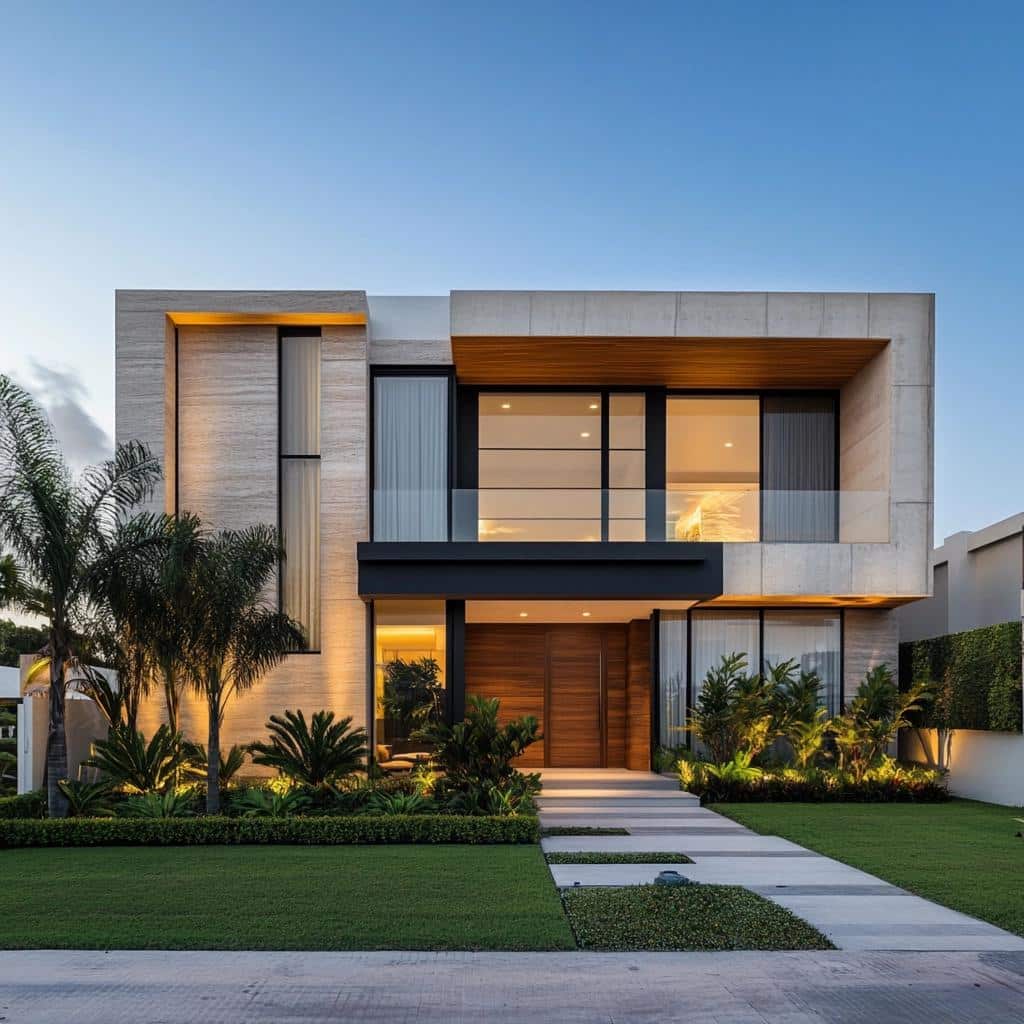 11 Inspiring Facade Designs for Duplex Homes 1 Inspirações para Fachadas de Sobrados