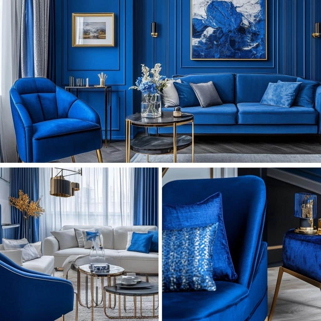 75 Elegant Ideas to Use Inspiring Royal Blue in Your Decor 4 Azul Royal: 75 Ideias Elegantes para Usar Esse Tom Inspirador